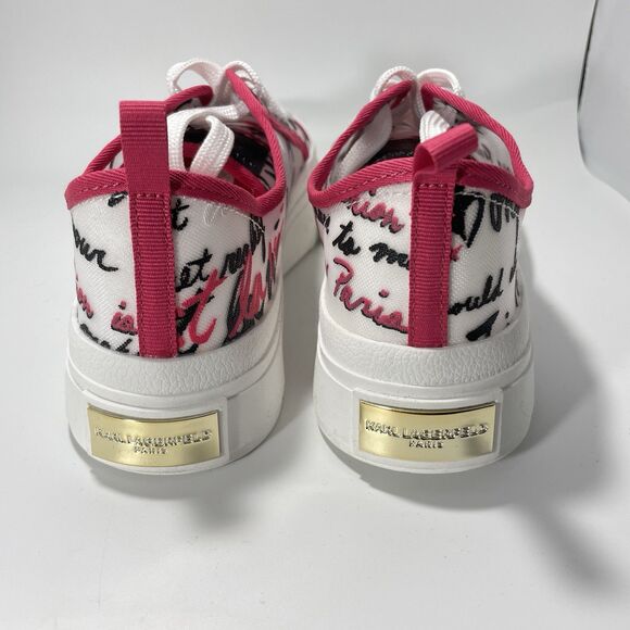 New Karl Lagerfeld Paris Gillianne Script Print Sneakers Women’s Size 7.5 / 38B - Picture 5 of 10